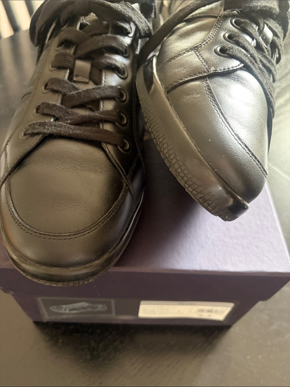 Men’s PRADA black trainers Calzature Uomo Vitello soft Size 10.5 - Picture 11 of 13